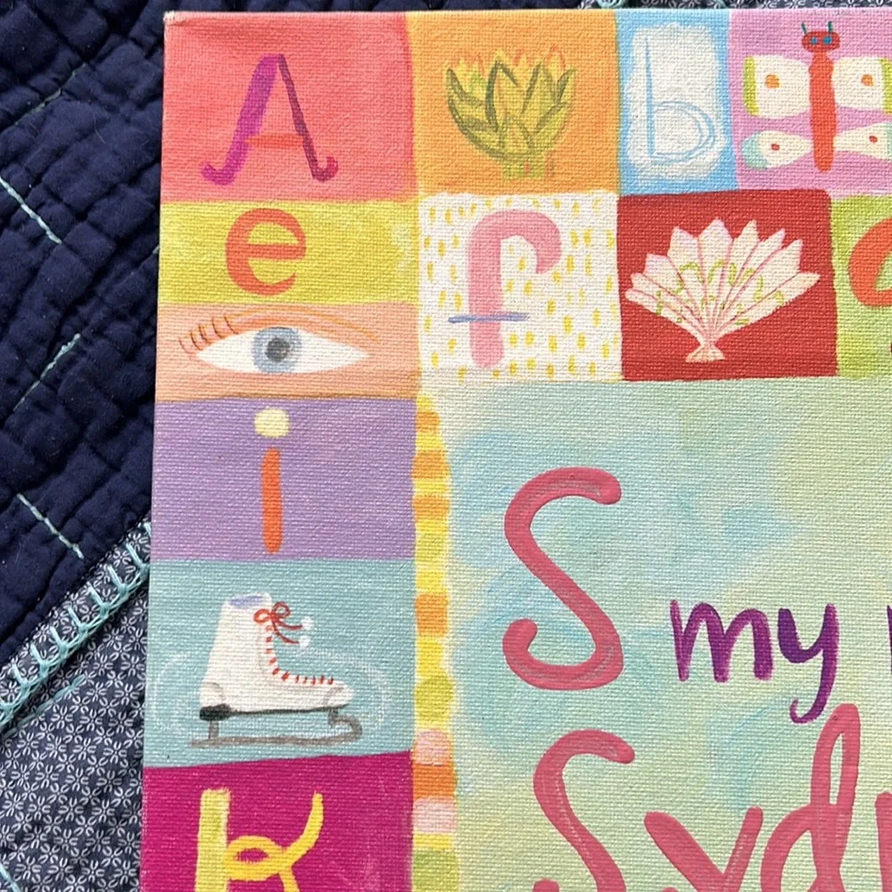 Land of Nod “S my name is Sydney” Canvas Cheerful ABCs Print